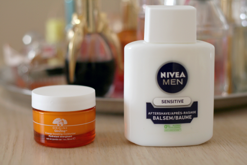 Origins Ginzing and Nivea Aftershave Balm